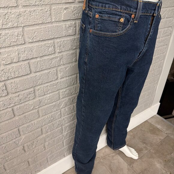 Levi 505 Men’s Dark Wash Straight Leg Jeans Size 36 x 30 - Picture 4 of 6